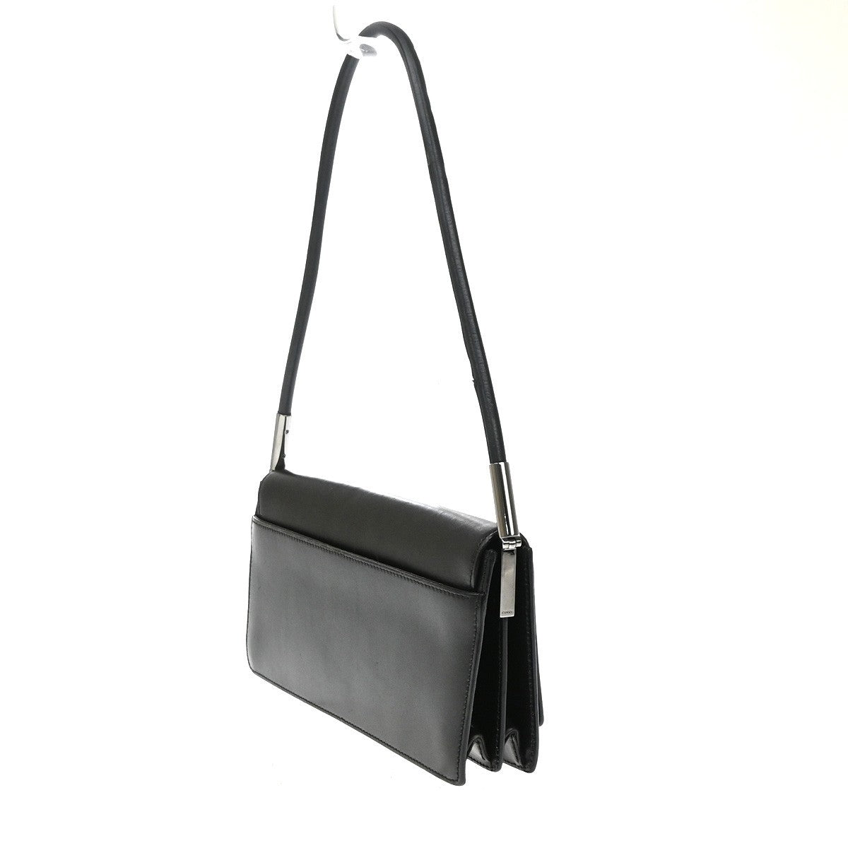GUCCI Logo GG Shoulder Hand Bag Leather Black SHW Italy 66YJ174