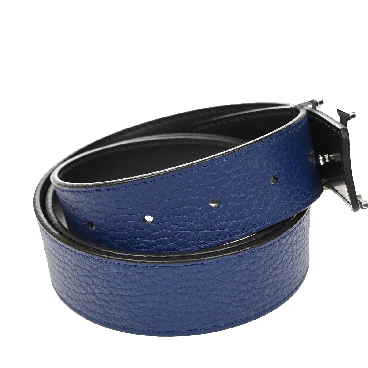 LOUIS VUITTON Logo Ceinture LV Initial Belt Taurillon Leather Blue N1012 31KP197