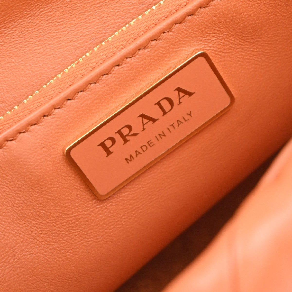 PRADA System Patchwork 2way Shoulder Hand Bag Nappa Leather Orange 620RF990