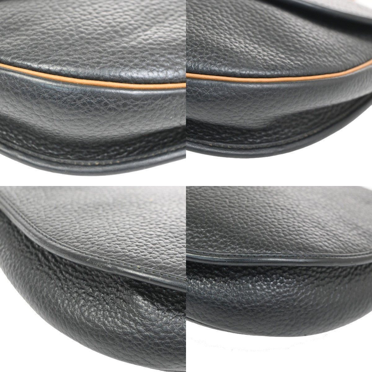 CHRISTIAN DIOR CD Logo Shoulder Hand Bag Leather Black GHW Italy 66CA702