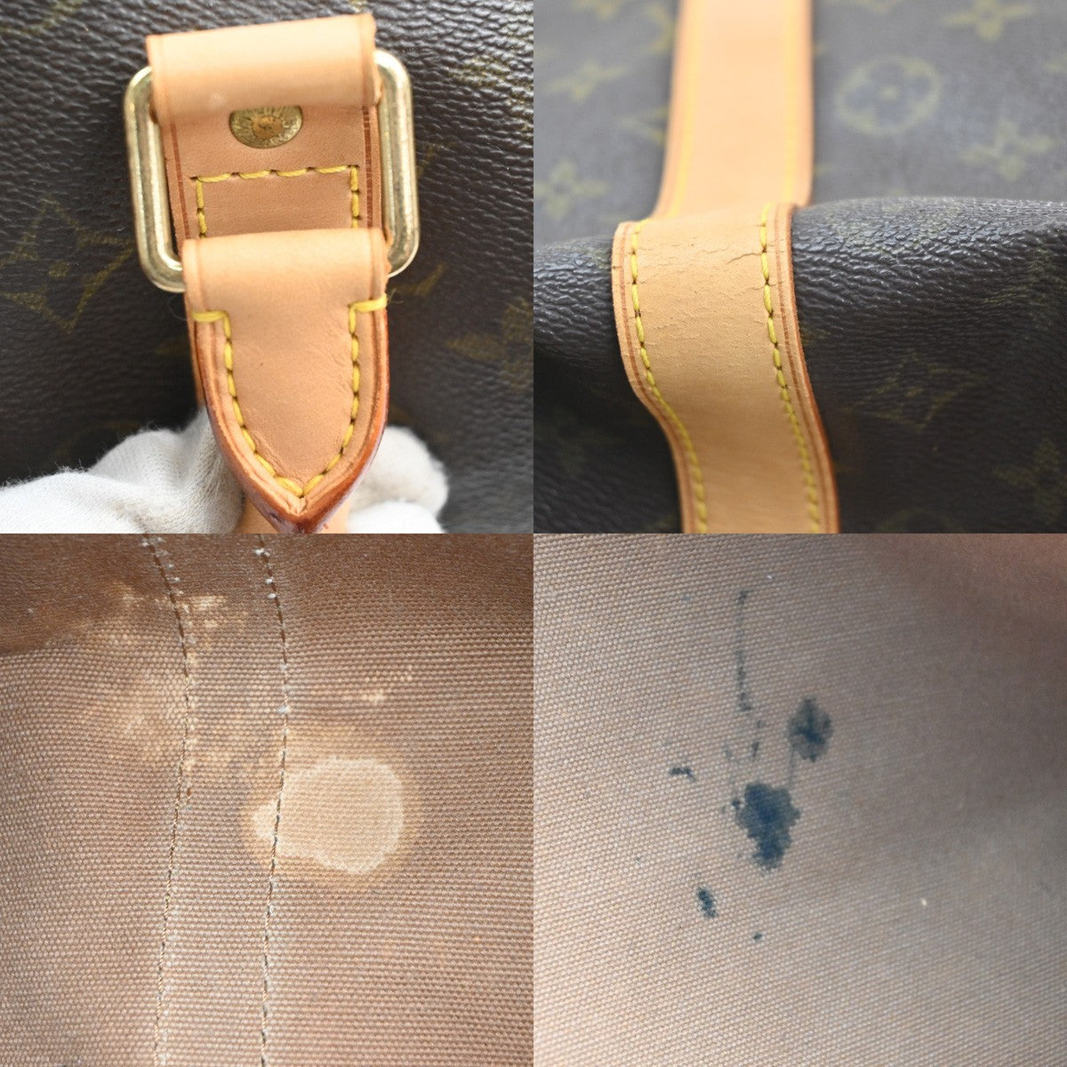 LOUIS VUITTON Keepall 55 Travel Hand Bag Monogram Leather Brown M41424 35RL884