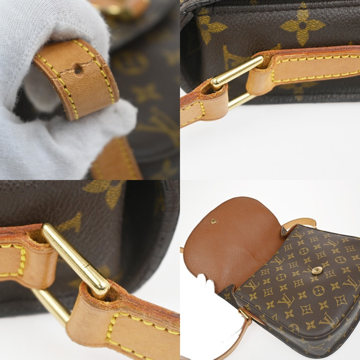 LOUIS VUITTON Saint Cloud GM Shoulder Bag Monogram Leather Brown M51242 82CA746