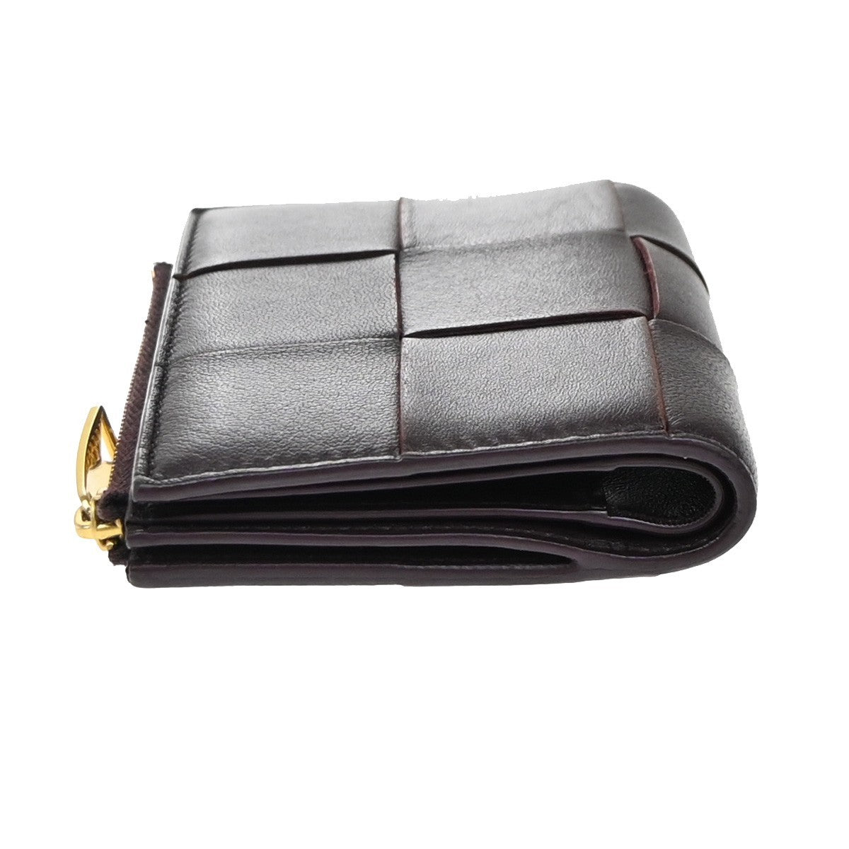 BOTTEGA VENETA Intrecciato Compact Bifold Wallet Leather Purple 39RF754