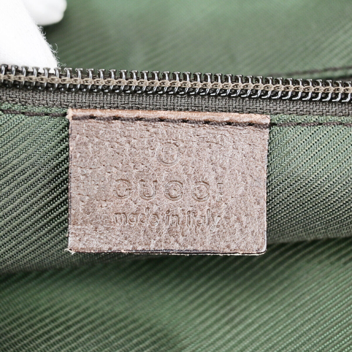 GUCCI Logo Sherry GG Pattern Hand Bag Canvas Leather Brown Italy 30YF012