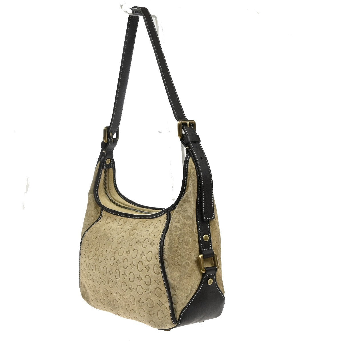 CELINE C Macadam Pattern Shoulder Hand Bag Suede Leather BE BN Italy 62MA618
