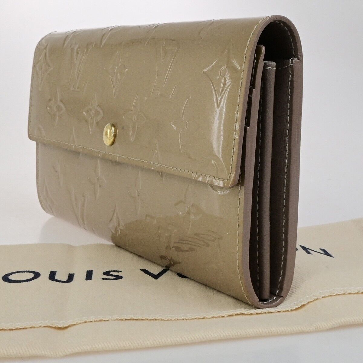 LOUIS VUITTON Portefeuille Sarah Wallet Monogram Vernis Beige M91764 02FB332