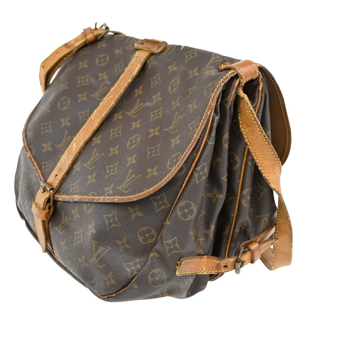 LOUIS VUITTON Saumur 35 Shoulder Bag Monogram Leather BN France M42254 65TA681