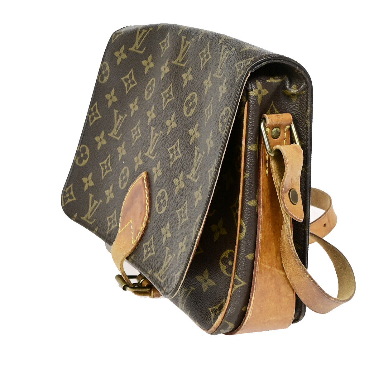 LOUIS VUITTON Cartouchiere GM Shoulder Bag Monogram Leather Brown M51252 65YG465