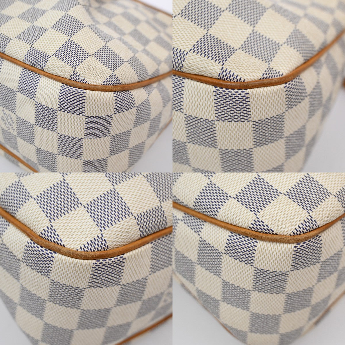 LOUIS VUITTON Siracusa PM Shoulder Bag Damier Azur Leather White N41113 16KB689
