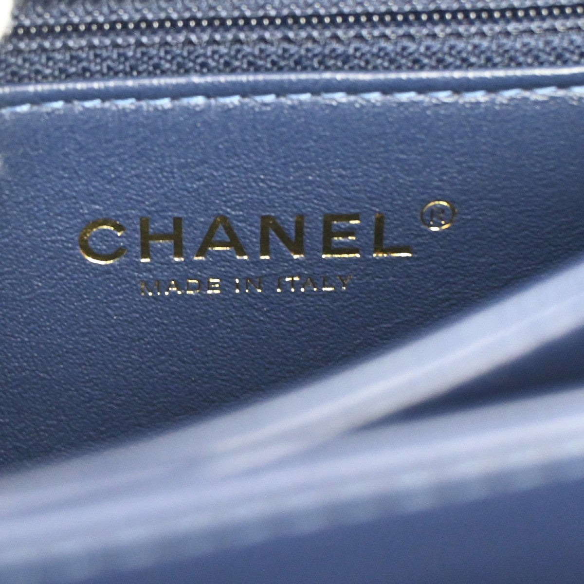 CHANEL Trendy CC Top Handle Chain Shoulder Hand Bag Leather Blue GHW 770RL385