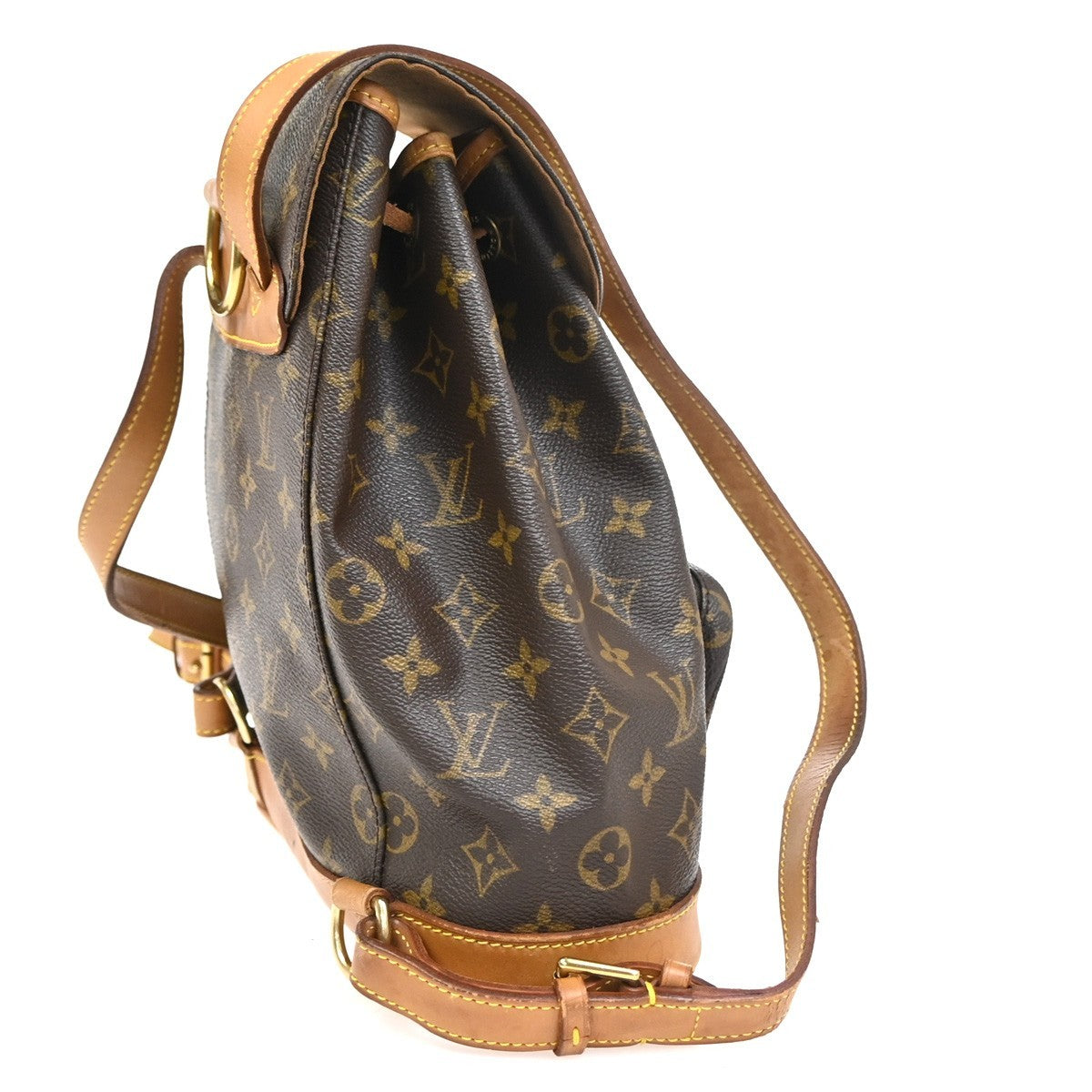 LOUIS VUITTON Montsouris MM Backpack Bag Monogram Leather Brown M51136 90KC972