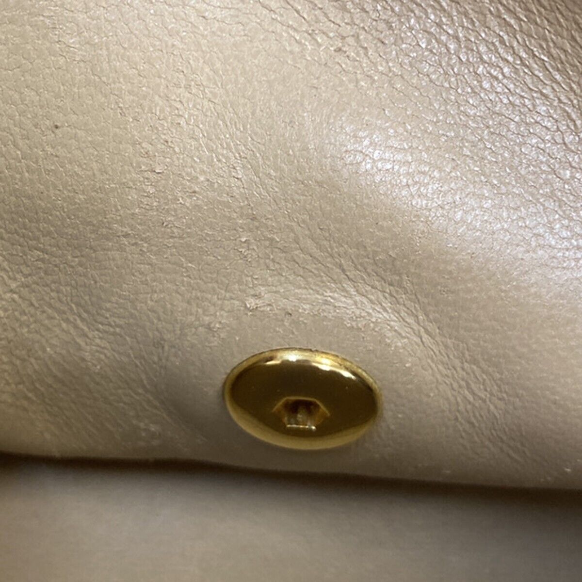 CHANEL CC Logo Matelasse Chain Shoulder Bag Leather Beige GHW Vintage 318RJ477