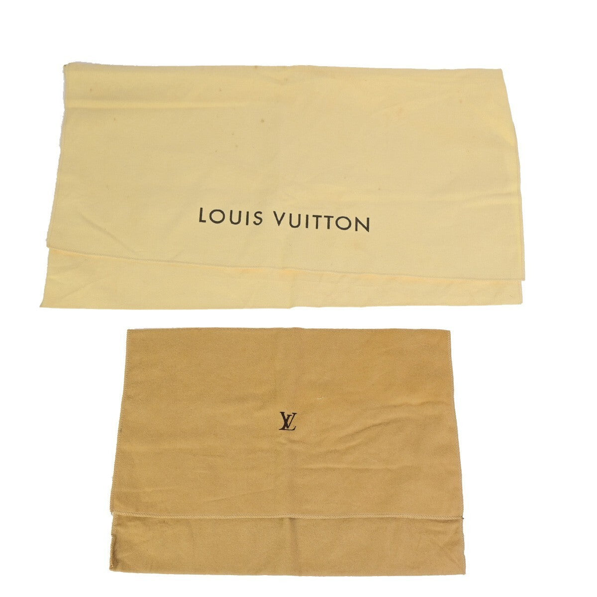 LOUIS VUITTON Logo 10 Set Dust Bag Drawstring Canvas Cotton Beige Brown 07KB120