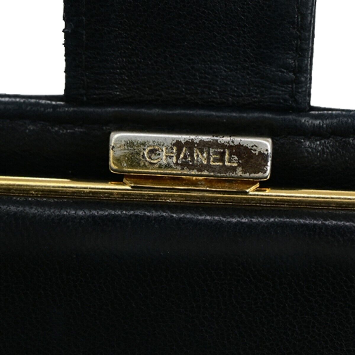 CHANEL CC Long Bifold Wallet Purse Caviar Skin Leather Black GHW Vintage 30SH861