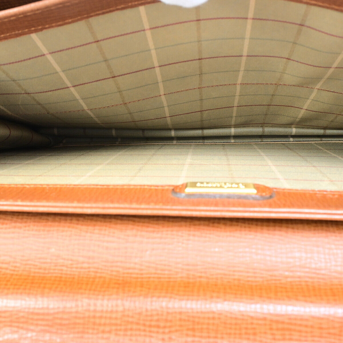 Burberrys Logo Business Briefcase Hand Bag Leather Brown 04YF619