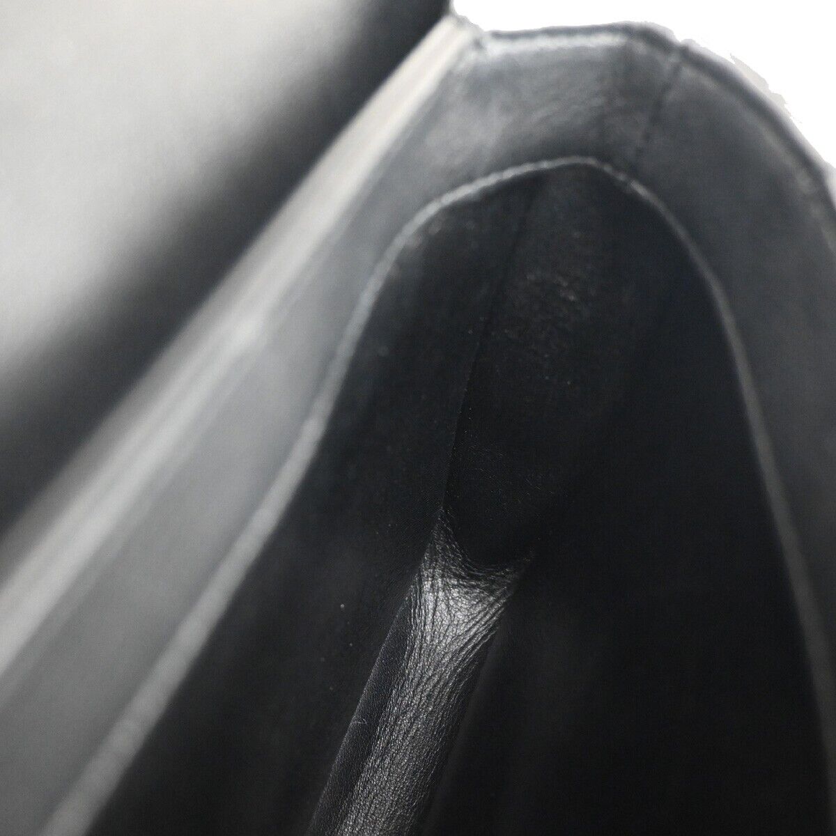 CHANEL CC Logo 2Way Chain Shoulder Hand Bag Leather Black SHW Italy 110RJ035