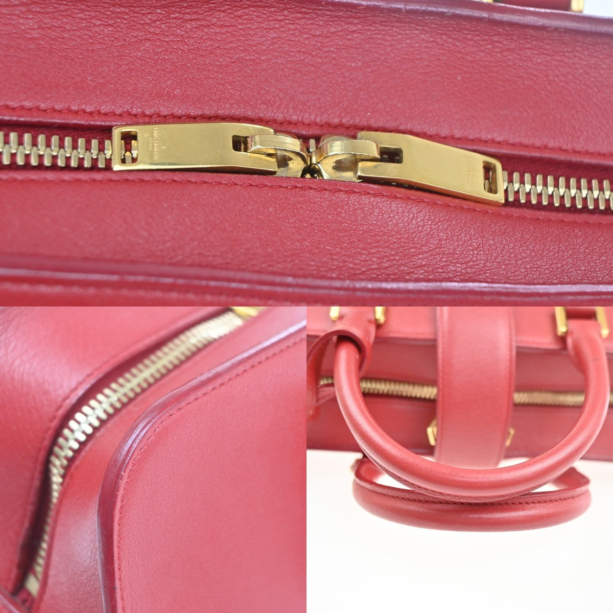 SAINT LAURENT Baby Cabas YSL 2way Shoulder Hand Bag Leather Red Italy 97RL889