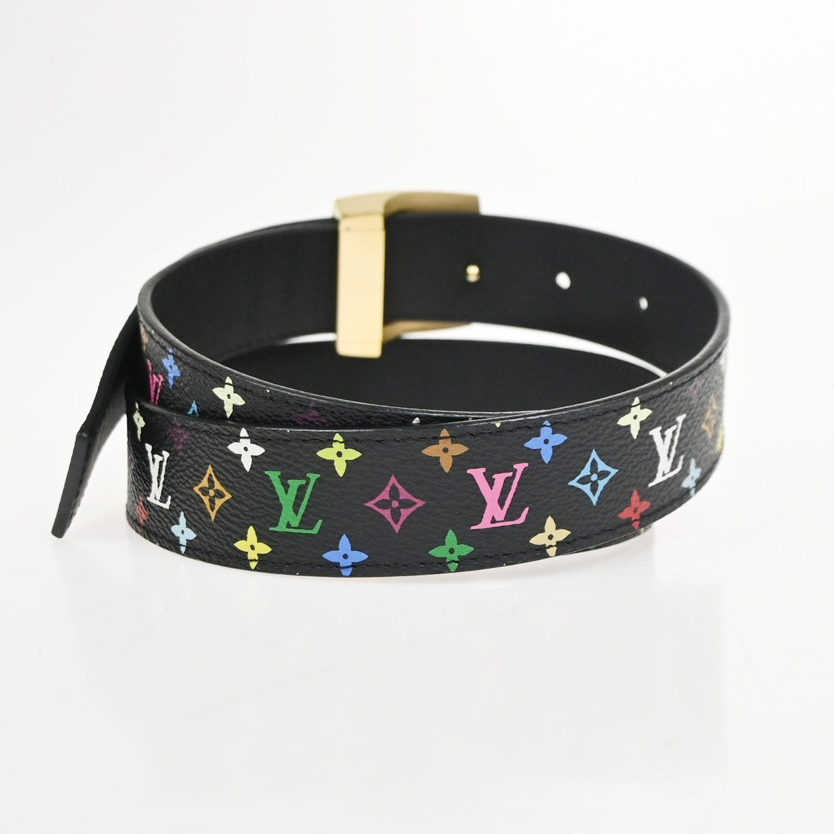 LOUIS VUITTON Ceinture LV Cut Buckle Belt 80/32 Monogram Multi Black 80YH977