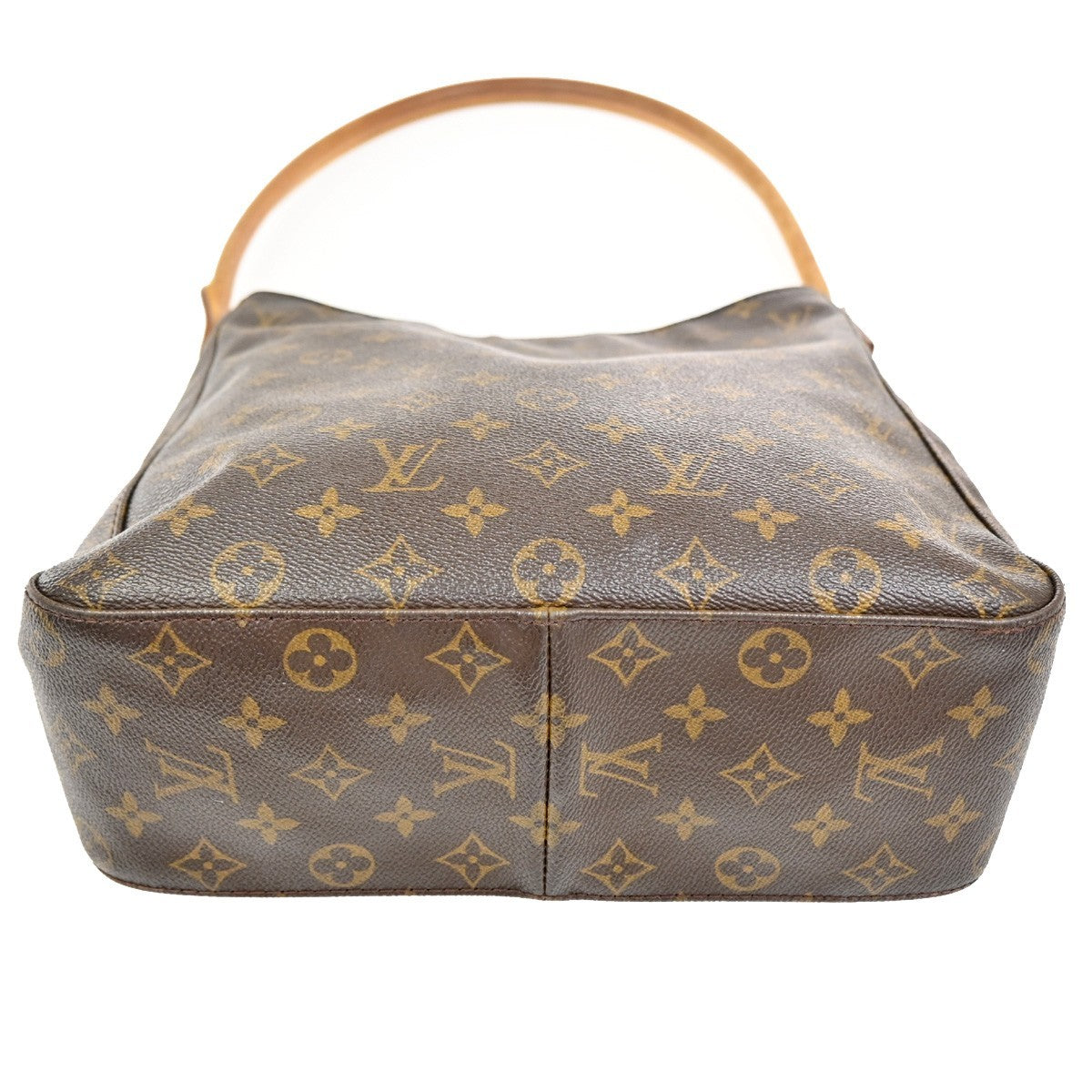 LOUIS VUITTON Logo Looping GM Shoulder Bag Monogram Leather Brown M51145 87KC187
