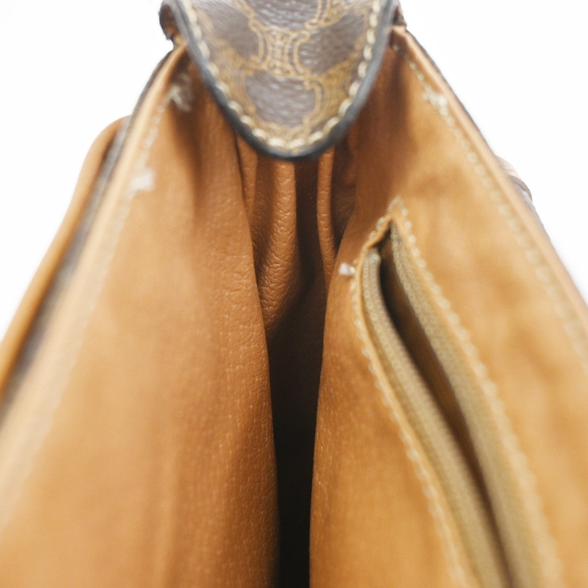 CELINE Logo Macadam Pattern Shoulder Bag PVC Leather Brown Italy GHW 30KC524
