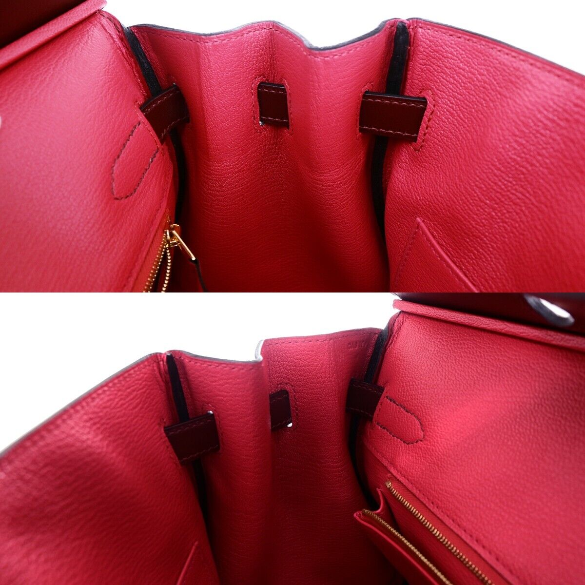 HERMES LOGO BIRKIN 30 HAND BAG C STAMP TOGO SWIFT LEATHER CADENA RUBY 6197LC523