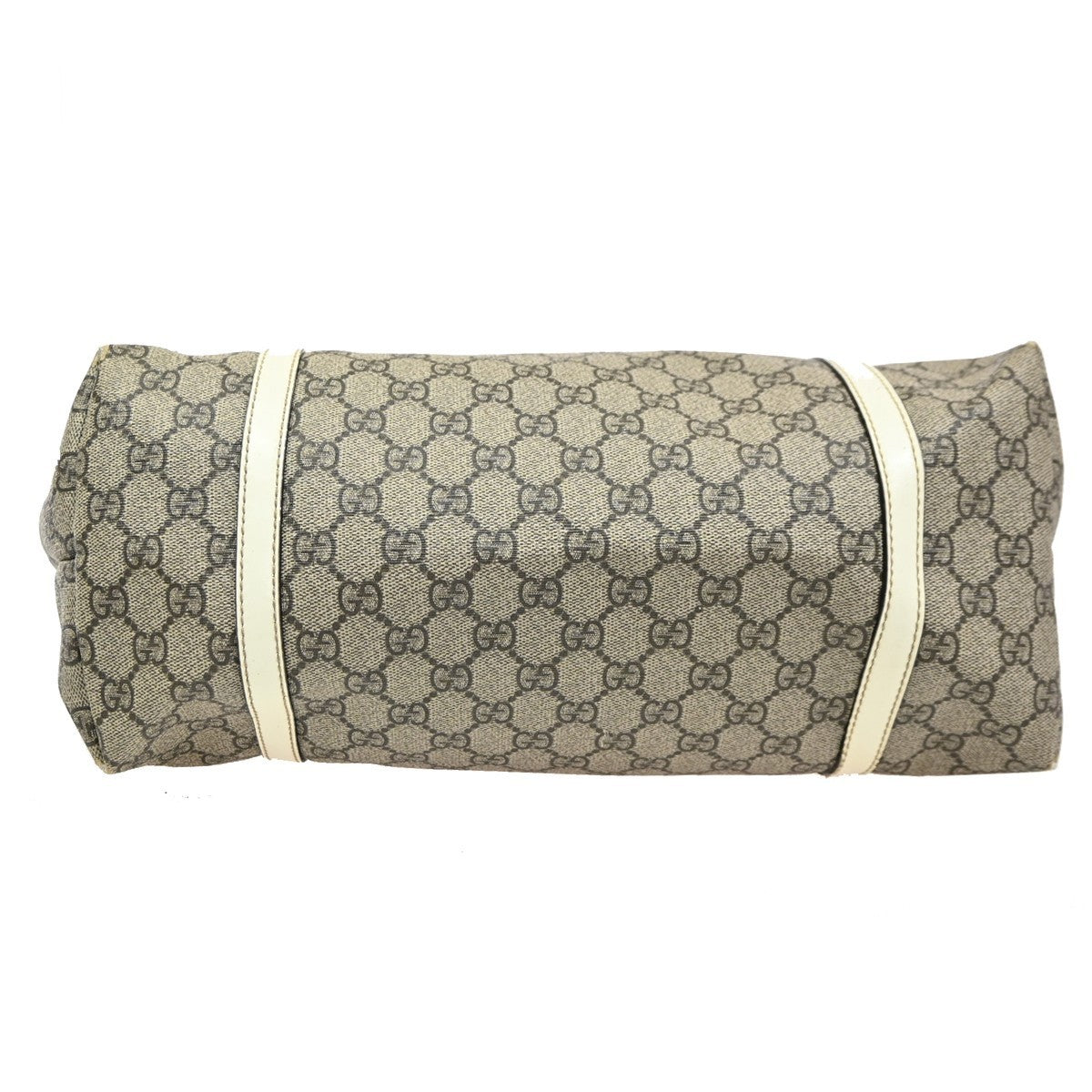 GUCCI GG Pattern Shoulder Hand Bag Supreme Patent Leather White Brown 66CA482