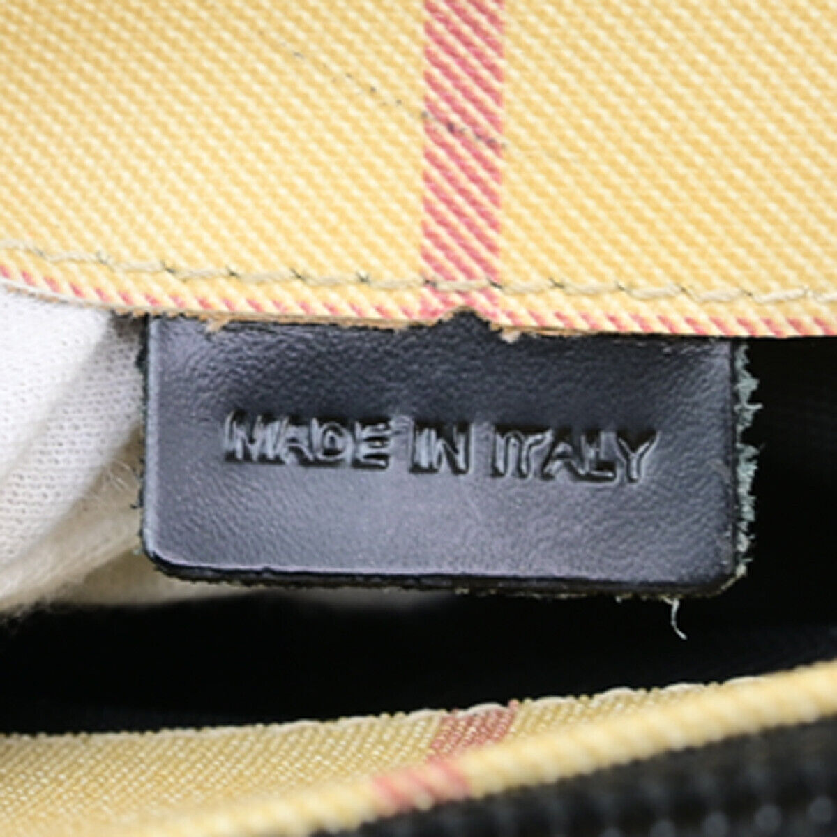 BURBERRY Logo Hand Shoulder Bag Nova Check Leather Black Beige SHW Italy 69SJ215
