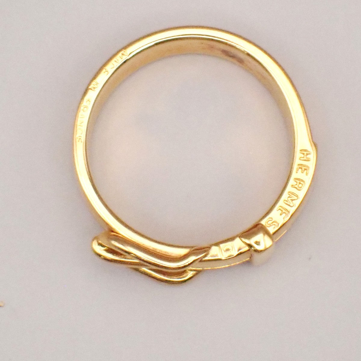 HERMES Logo Belt motif Scarf Ring Gold GHW France Accessories 05MA472