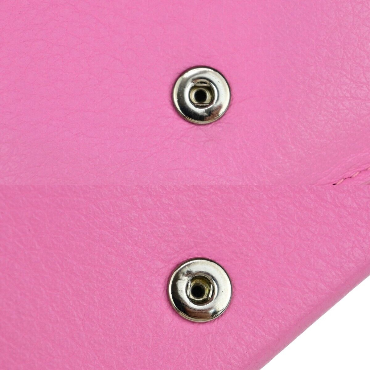 BALENCIAGA Logo Paper Mini Trifold Wallet Purse Leather Pink SHW Italy 62KA225