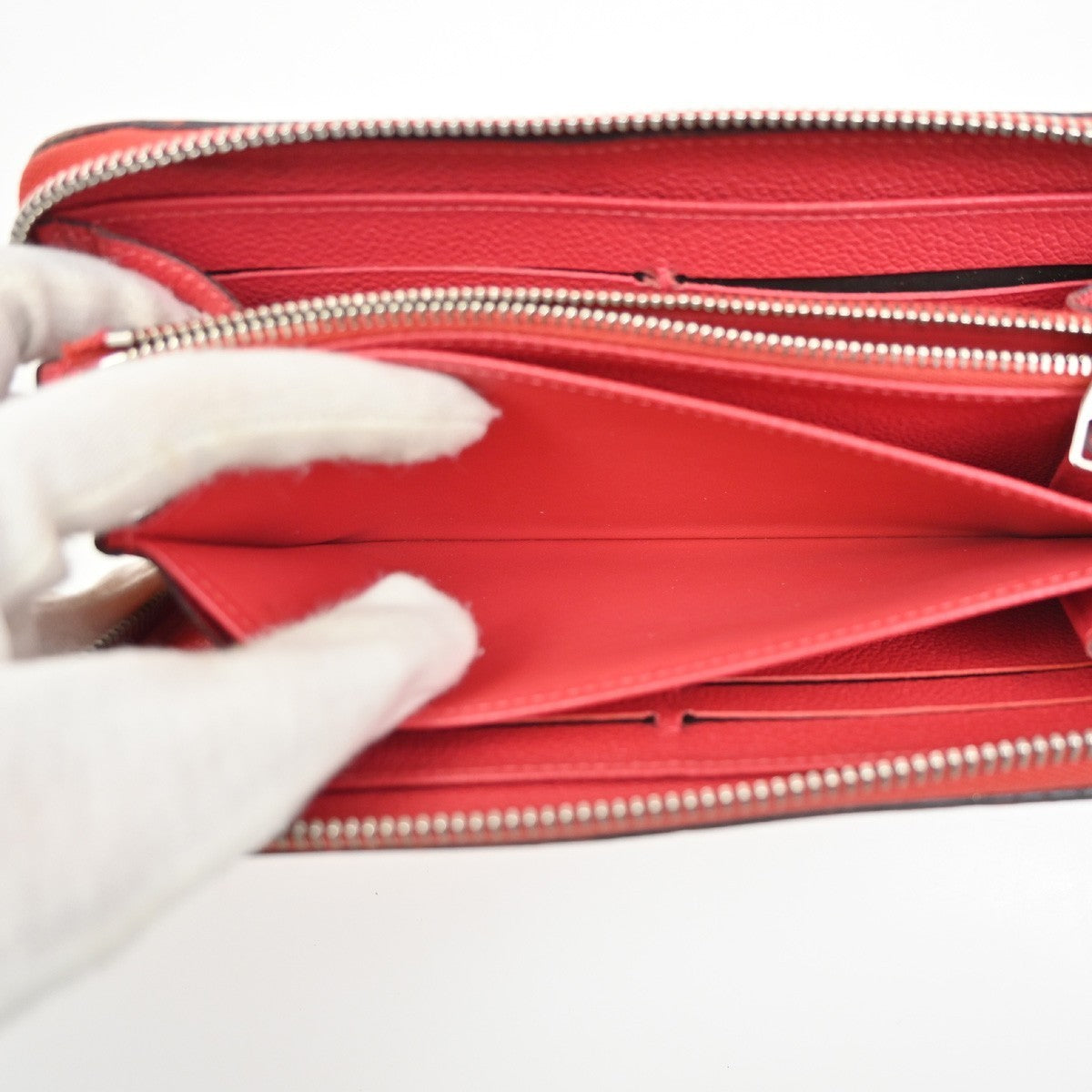 LOUIS VUITTON Zippy Wallet Long Wallet Monogram Empreinte Red M61865 66KC311