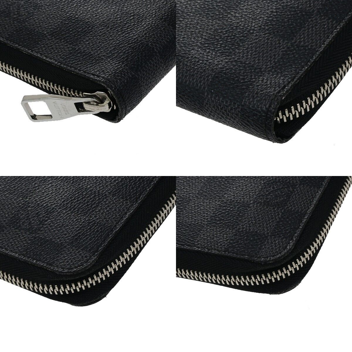 LOUIS VUITTON Zippy Organizer Long Bifold Wallet Damier Graphite N63077 14ED888