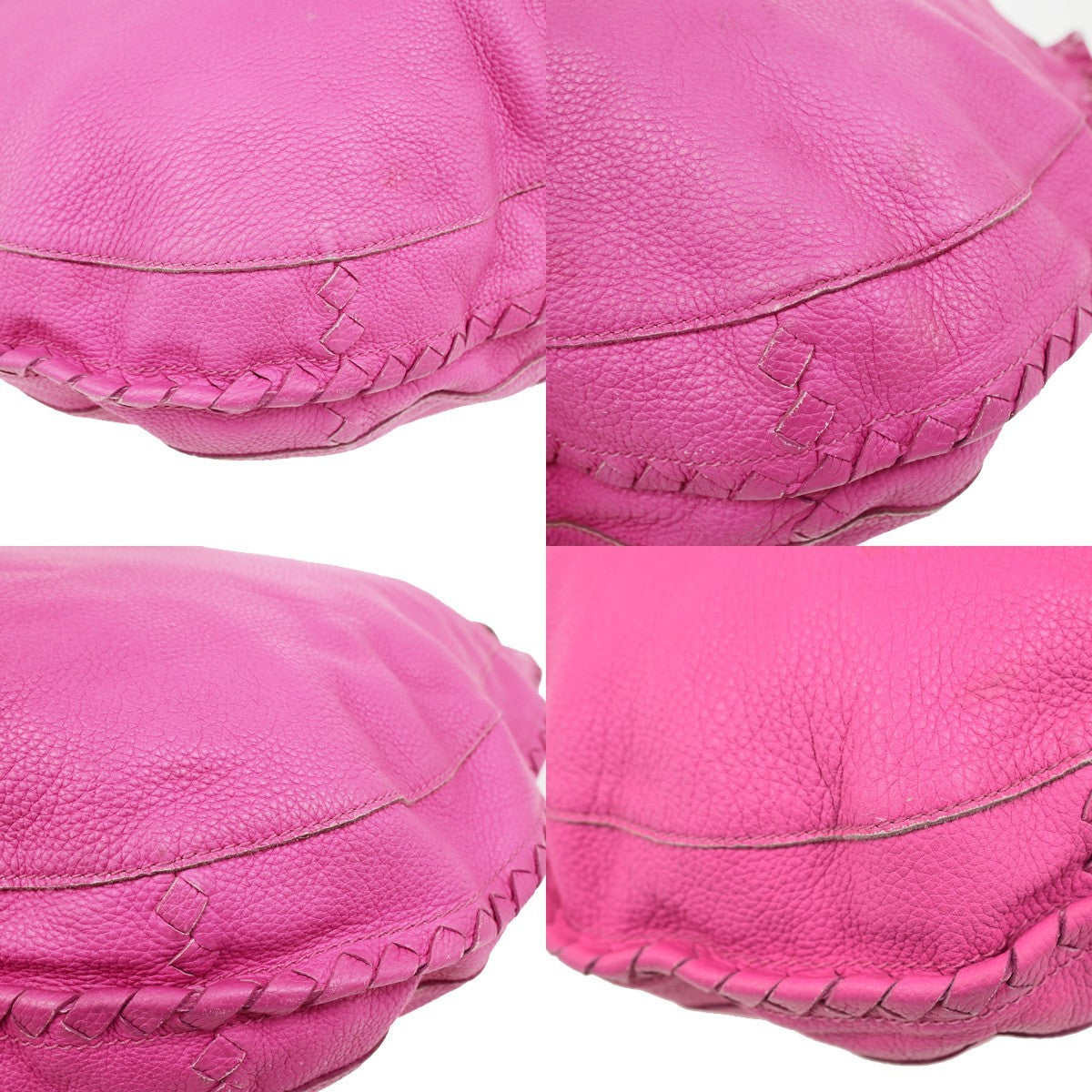 BOTTEGA VENETA Logo Intrecciato Shoulder Hobo Bag Leather Pink Italy 16KD154