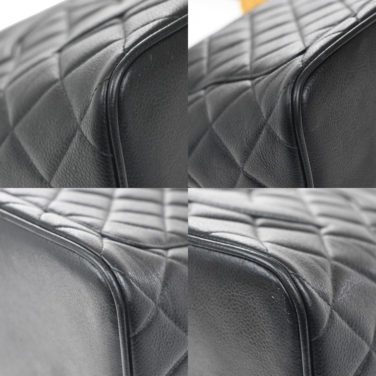 CHANEL Medallion Matelasse Shoulder Bag Calfskin Leather Black Vintage 307RF880
