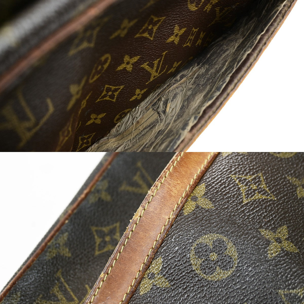 LOUIS VUITTON Compiegne 28 Clutch Hand Bag Monogram Leather Brown M51845 02YH074