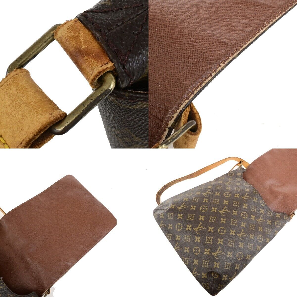LOUIS VUITTON Musette Shoulder Bag Monogram Leather Brown Spain M51256 33FB533