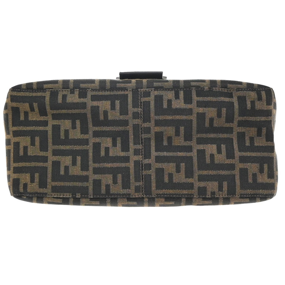 FENDI Logo Mamma Zucca Pattern Shoulder Bag Canvas Leather Brown Italy 46RF693