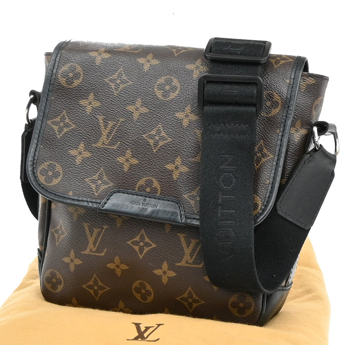 LOUIS VUITTON Bass PM Shoulder Bag Monogram Macassar Leather BN M56717 98EE302