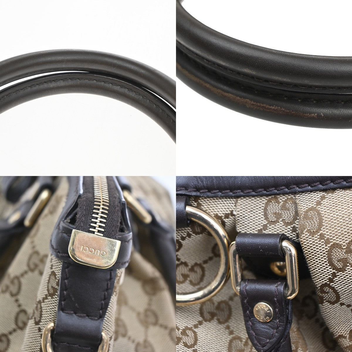 Gucci GG Logo Sukey Tote Hand bag Canvas leather Brown GHW Italy 88CA381