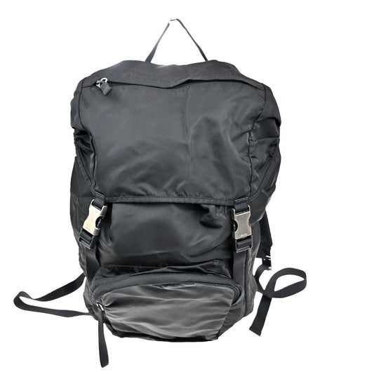 PRADA Tessuto Drawstring Backpack Bag Nylon Leather Black SHW Italy 20KC281