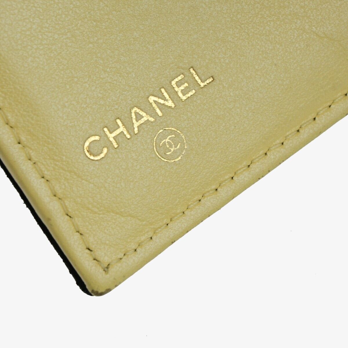 CHANEL CC Logo Matelasse Trifold Compact Wallet Leather Black Italy 82RK415