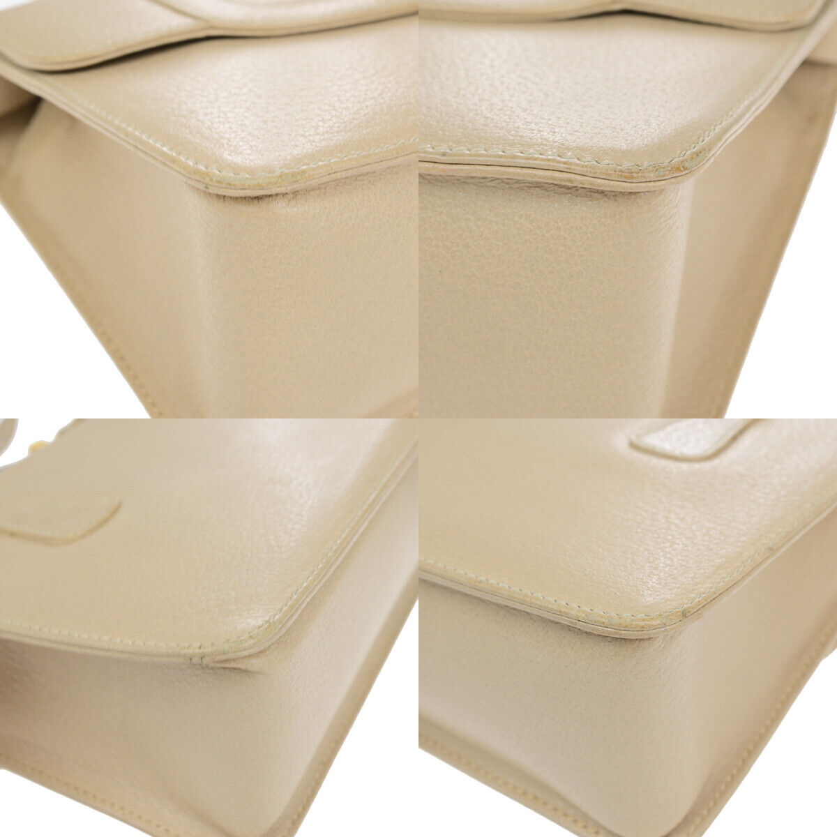 GUCCI Logo Bamboo 2Way Shoulder Hand Bag Leather Beige GHW Italy 95YG616