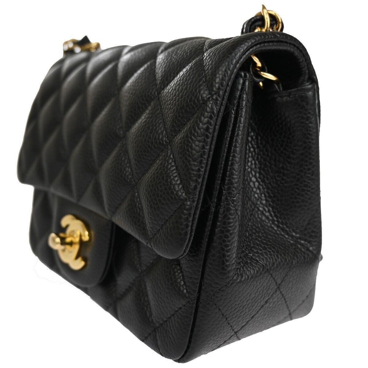 CHANEL CC Mini Matelasse Chain Shoulder Bag Caviar Skin Leather BK GHW 6083LC313