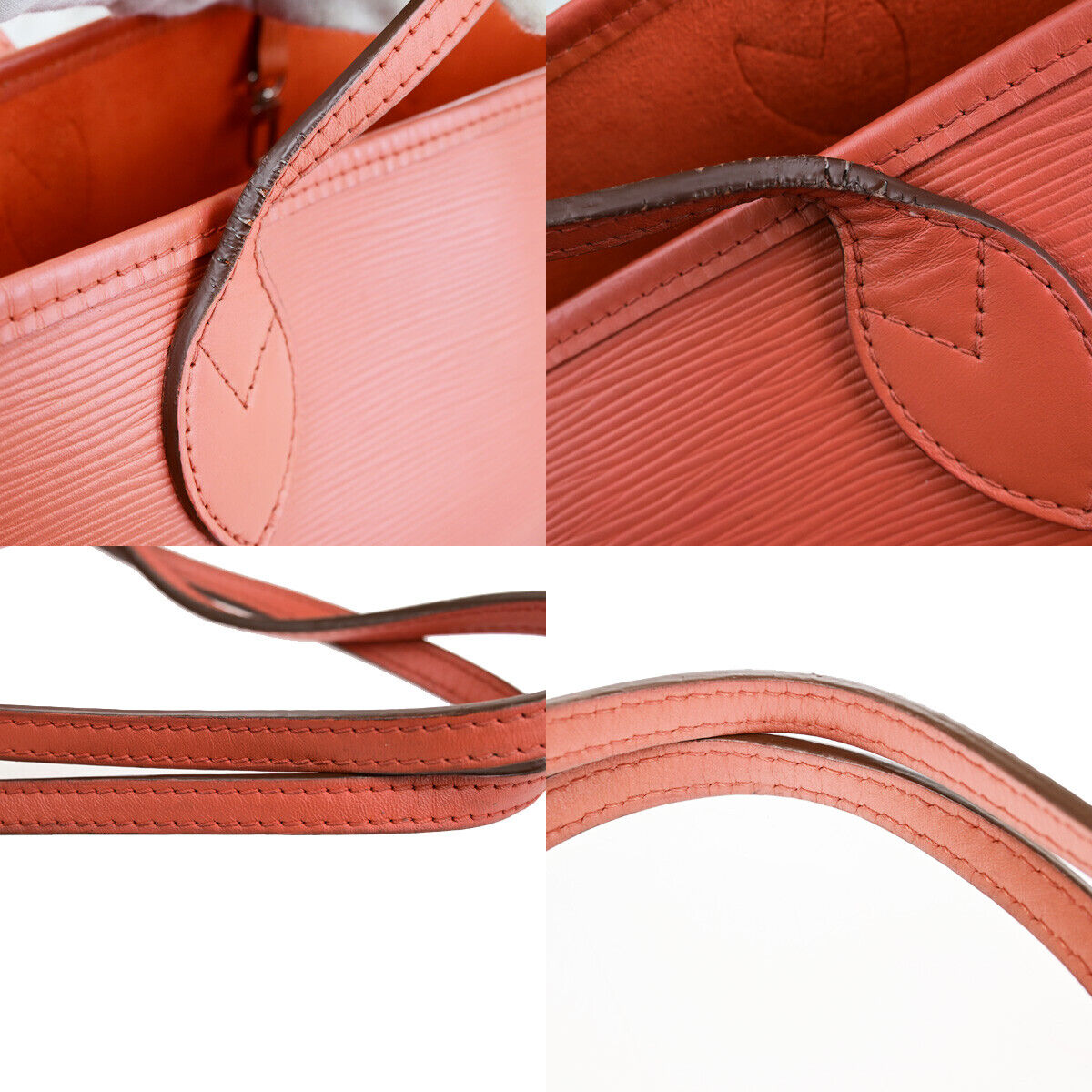 LOUIS VUITTON Neverfull MM Shoulder Tote Bag Epi Leather Orange M40884 99YG012
