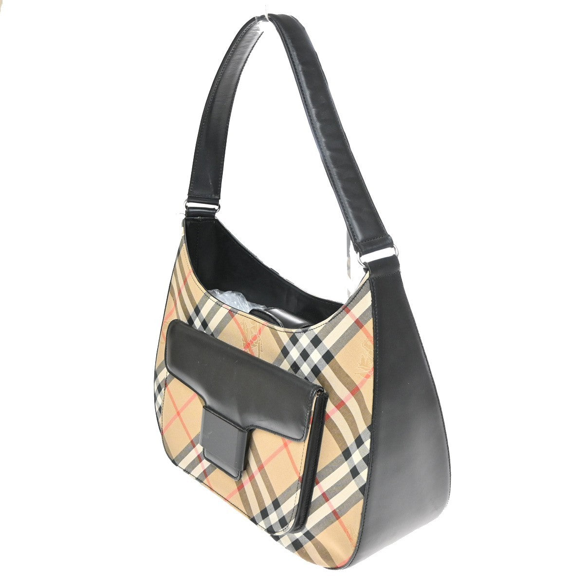 BURBERRYS Nova Check Shoulder Hand Tote Bag Canvas Leather Beige BK SHW 66CA933