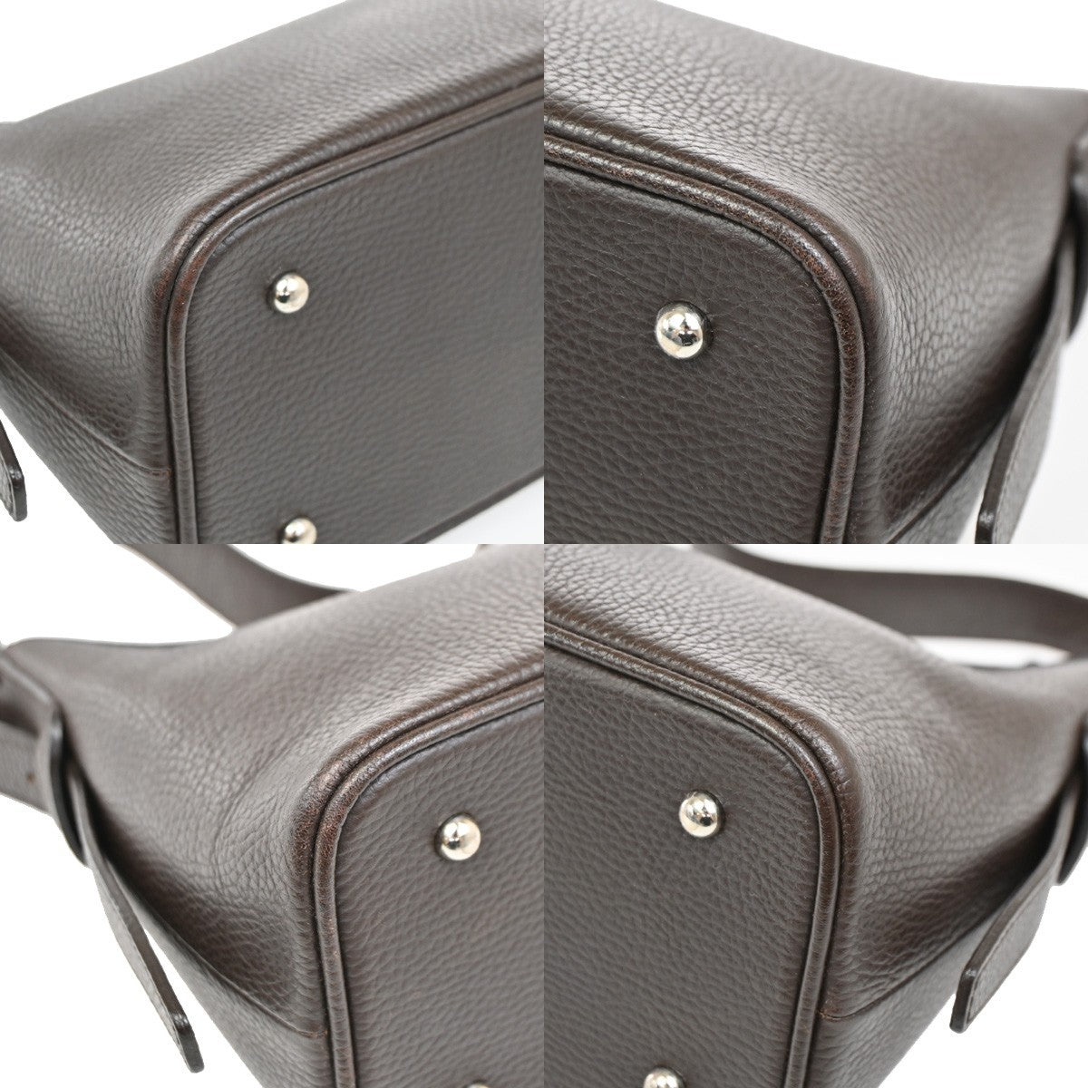 BURBERRY  Shoulder Bag Grained Calfskin House Check Brown SHW 09DA145