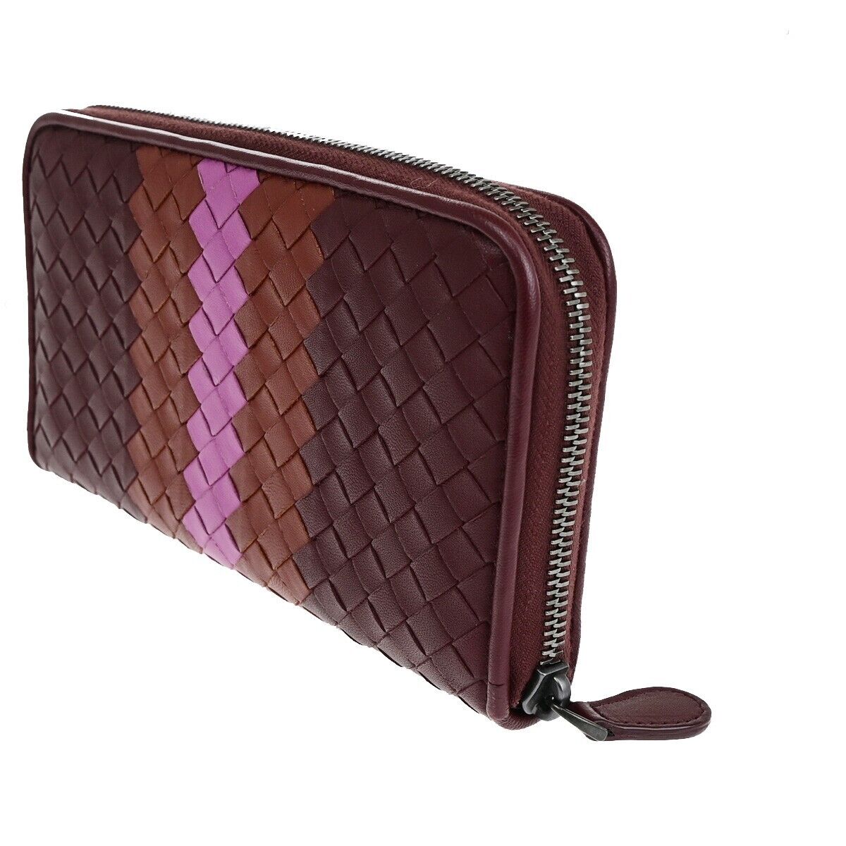 BOTTEGA VENETA Intrecciato Long Zippr Around Wallet Purse Leather BX 65YF841