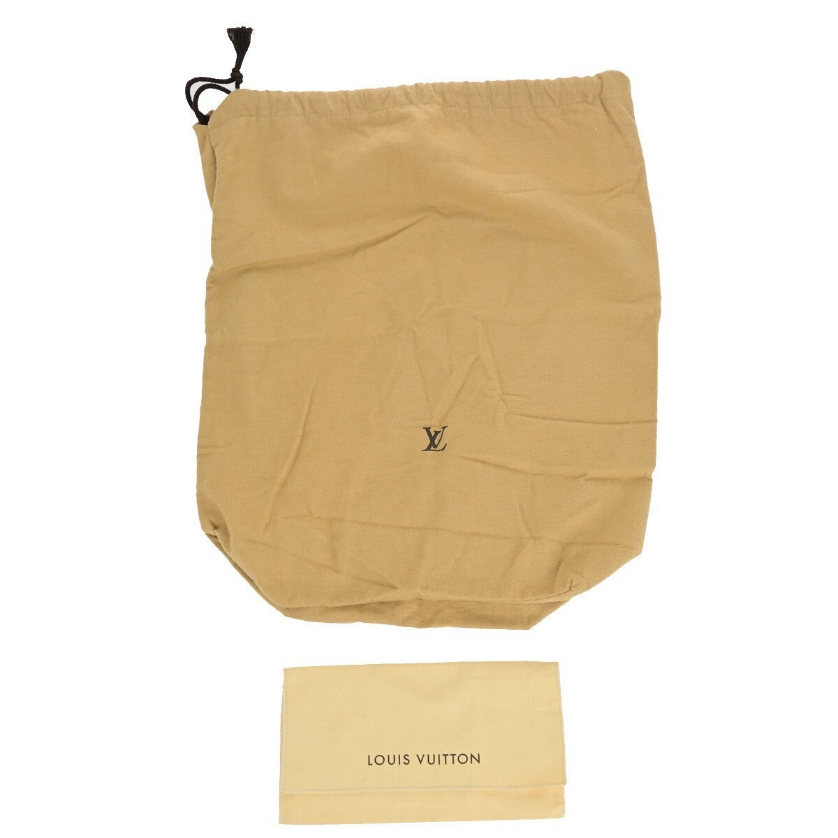 LOUIS VUITTON Logo 10 Set Dust Bag Drawstring Canvas Cotton Beige Brown 07KB119