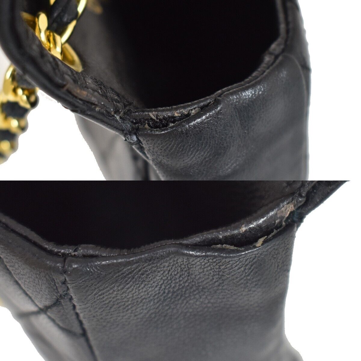 CHANEL CC Mini Matelasse Bag Charm Chain Belt Set Leather Black GHW 620RC928