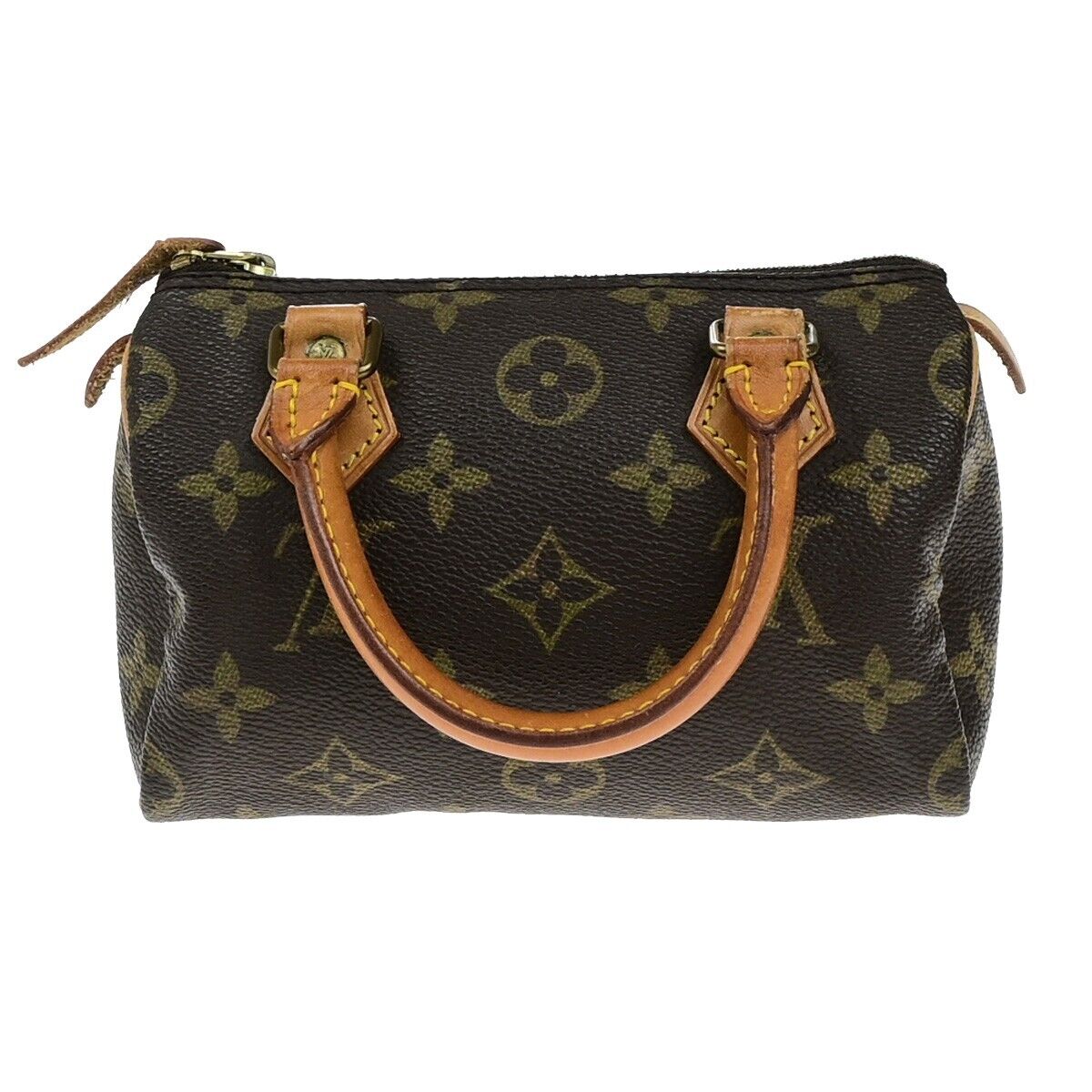 LOUIS VUITTON Mini Speedy Hand Bag Monogram Leather Brown France M41534 75ED575