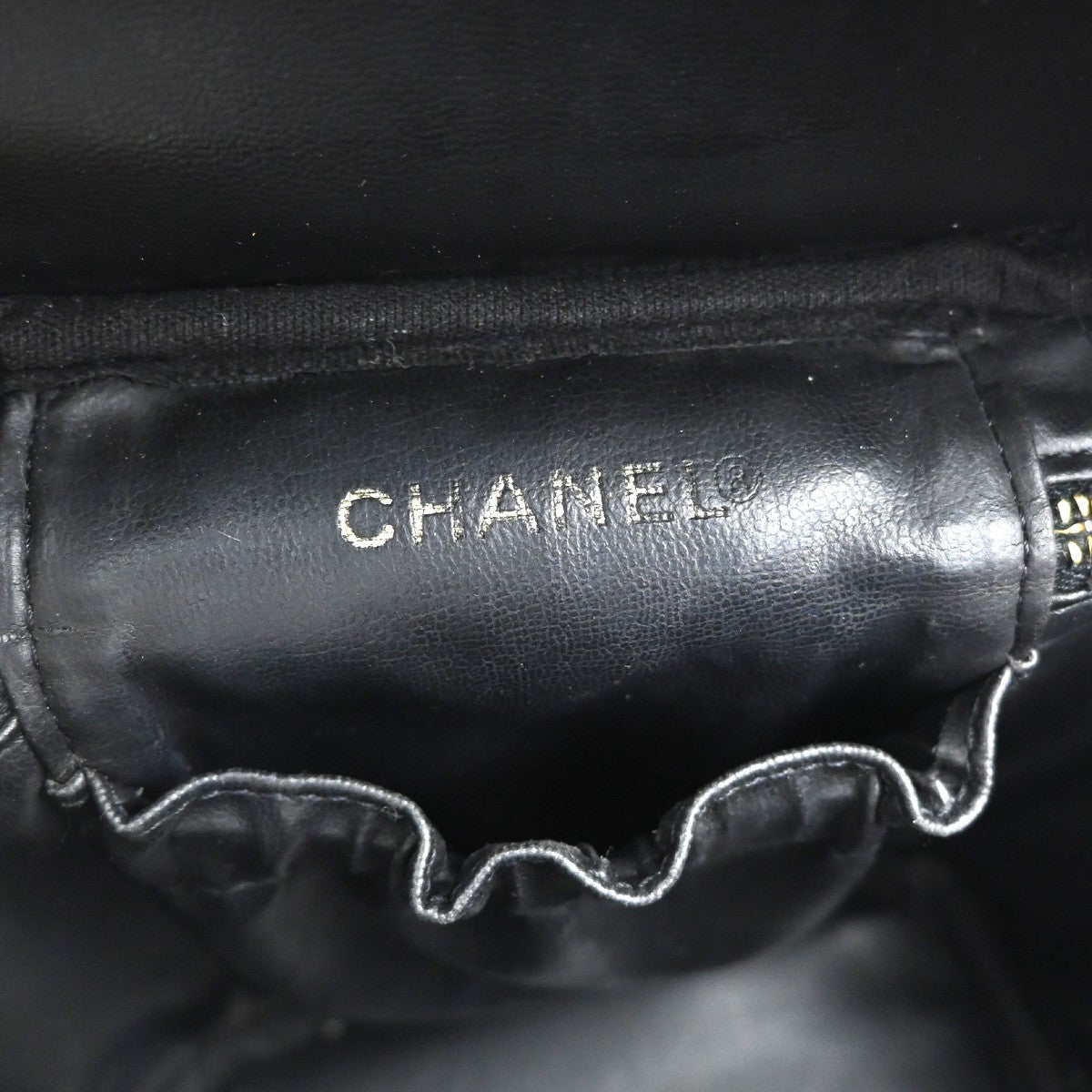 CHANEL CC Logo Vanity Hand Bag Grained Calfskin Leather Black GHW France 53CA769